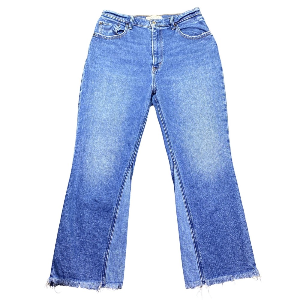 Abercrombie & Fitch The Kick Flare Ultra High Rise Two Tone Jeans Blue 30/10S